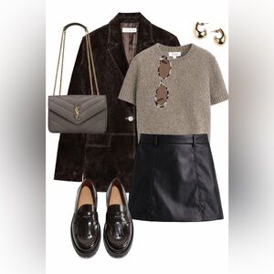 🖤 Black Faux Leather A-Line Mini Skirt